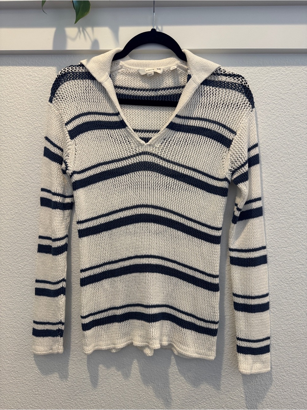 Vince long sleeve open knit sweater